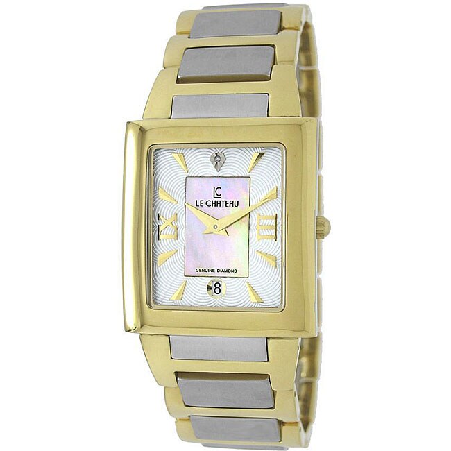 Le Chateau Men's Two-tone Stainless Steel Diamond-accented Watch