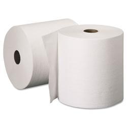 Nonperforated White Paper Towel Rolls (Case of 6 Rolls)