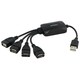 INSTEN Octopus Black Four-port, Plug-and-Play USB 2.0 Hub with Extension