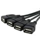 INSTEN Octopus Black Four-port, Plug-and-Play USB 2.0 Hub with Extension
