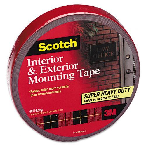 Scotch Exterior WeatherResistant DoubleSided Tape, Gray