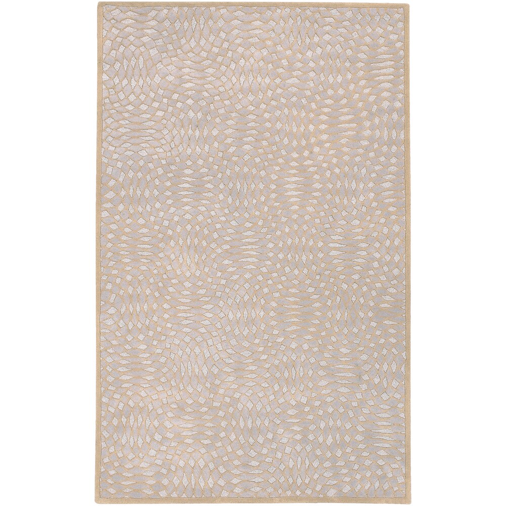 Hand-tufted Beige Contemporary Satori New Zealand Wool Abstract ...