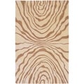 Hand-tufted Contemporary Beige Spirit New Zealand Wool Abstract Rug (5' x 8')