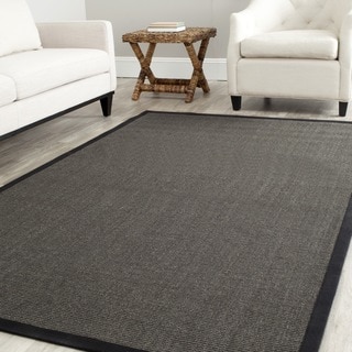 Hand-woven Natural Fiber Serenity Charcoal Sisal Rug (4' x 6')