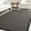 Hand-woven Natural Fiber Serenity Charcoal Sisal Rug (8' x 10')