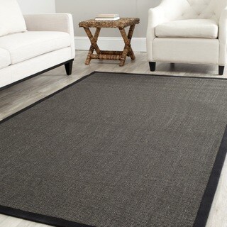 Hand-woven Natural Fiber Serenity Charcoal Sisal Rug (9' x 12')