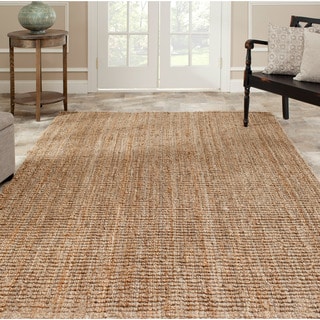 See Reviews Hand-woven Weaves Natural-colored Fine Jute Rug (8' x 10')