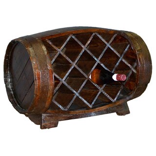 Wood Stained Barrow Wine Rack