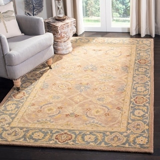 Handmade Legacy Brown/ Blue Wool Rug (4' x 6')