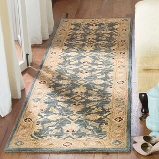 Handmade Legacy Blue/ Brown Wool Runner (2'3 x 10')