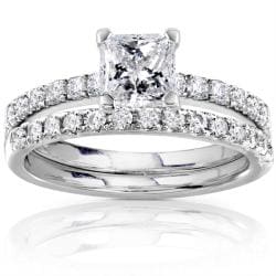 14k White Gold 1 1/2ct TDW Diamond Bridal Ring Set (H-I, I1-I2)