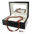 DaVonna Chocolate FW Pearl 2-piece Jewelry Set with Gift Box (7-8 mm)