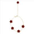 Collette Z Sterling Silver Simulated Coral Flower Bracelet/ Anklet