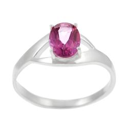 Sterling Silver Oval-cut Pink Topaz Ring
