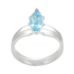 Sterling Silver Marquise-cut Blue Topaz Ring