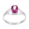 Sterling Silver Oval-cut Pink Topaz Ring