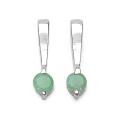 Sterling Silver Round-cut Emerald Dangle Earrings