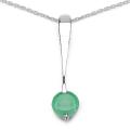 Sterling Silver Round-cut Emerald Drop Necklace