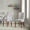 ETHAN HOME Chocolate Swirl Print Accent Chairs (Set of 2)