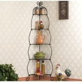 Scrolled Black Corner Etagere