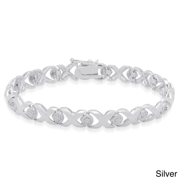 Silver-Finesque-Sterling-Silver-X-and-O-Diamond-Accent-Bracelet-J-K-I3 ...