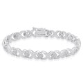 Sterling Silver 'X' and 'O' Diamond Accent Bracelet