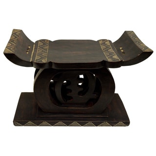 Hand-finished Ashanti 'Gye Nyame' Royal Stool (Ghana)