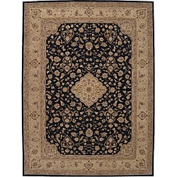 Low Price Nourison Hand-tufted Heritage Hall Black Wool Rug (12' x 15')