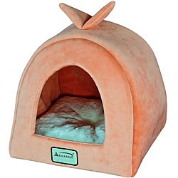 Armarkat Soft Plush and Velvet 14-inch Orange and Ivory Pet Bed/House