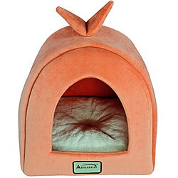 Armarkat Soft Plush and Velvet 14-inch Orange and Ivory Pet Bed/House