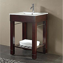 Special Prices Avanity Loft 24-inch Single Vanity in Dark Walnut Finish with Sink and Top
