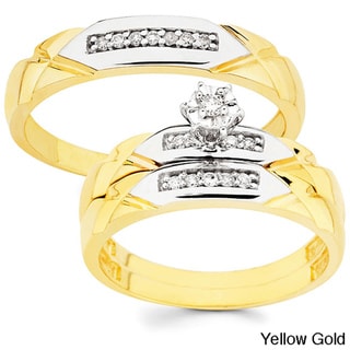 10k Gold 16ct TDW His and Her Diamond Wedding Ring Set (H-I, I1)