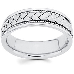 hand braid mens wedding ring