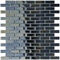 SomerTile 12x12-in Obsidian Subway 5/8x1-7/8-in Mirror Glass Mosaic Tile (Pack of 10)