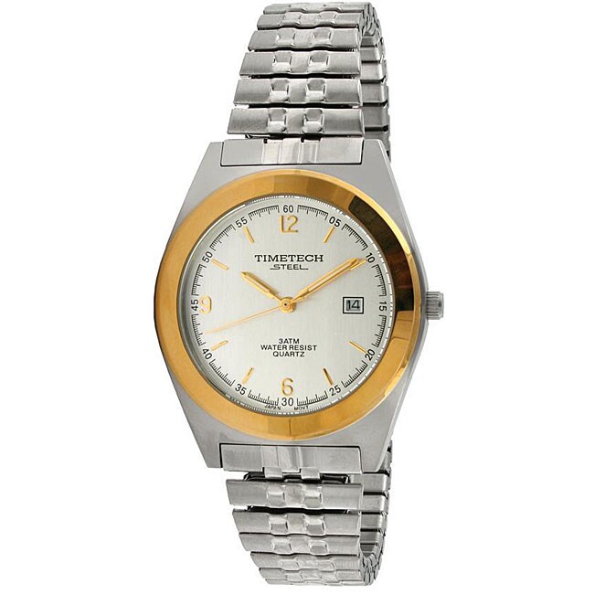 Timetech Men's Quartz Miyota Two-Tone Stainless Steel Expansion Watch