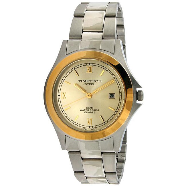 Timetech Men's Two-tone Stainless Steel Bracelet Watch