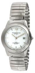 Timetech Men's White Dial Stainless Steel Expansion Watch