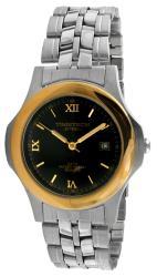 Timetech Men's Black Dial Two-tone Stainless Steel Watch