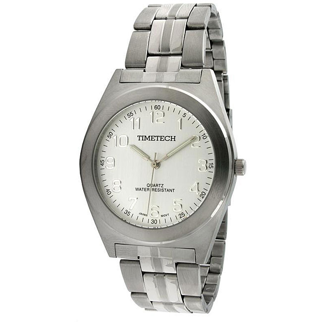Timetech Men's Silver Dial Stainless Steel Bracelet Watch