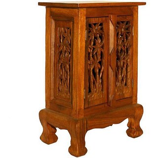 Handmade Wood 'Coconut Palm' Nightstand (Thailand)