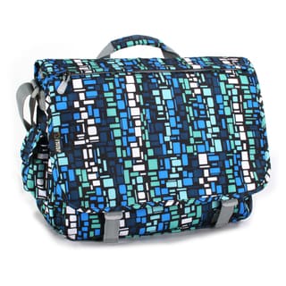 J World 'Thomas' Blue Squares Laptop Messenger Bag