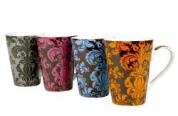 Konitz 'Rocaille' 13-oz Assorted Color Mugs (Set of 4)