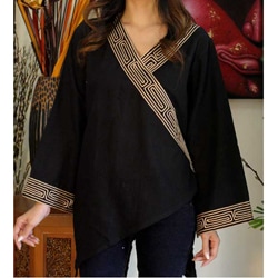 Cotton 'China Paths In Black' Blouse (Thailand)