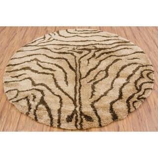 Hand-woven Mandara New Zealand Wool Blend Rug (7'9 Round)