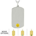 10k Gold Birthstone Dog Tag Necklace