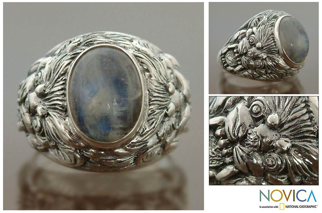 NOVICA Artisan Handmade Men's Sterling Silver 'Reptilian' Ring - .925 Silver Band, Oxidized Textured Design