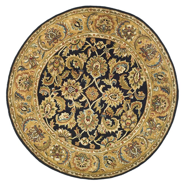 Safavieh Handmade Classic Black/ Gold Wool Rug (3'6 Round) 12439602