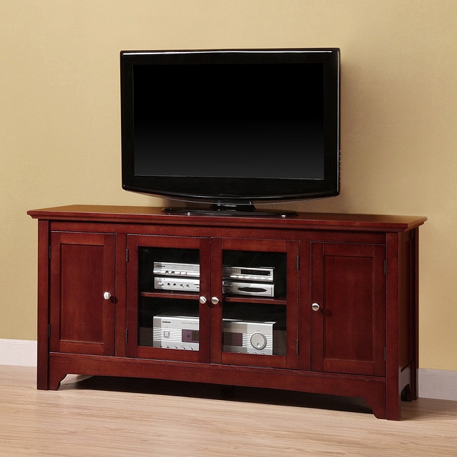 Brown Wood 53inch TV Stand Overstock Shopping Great Deals on