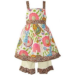 Ann Loren Girl's Jammin' Jungle Dress and Capri Set