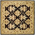 Handmade Heritage Traditions Black/ Ivory Wool Rug (8' Square)